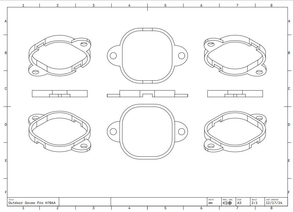 Govee Pro Outdoor Light Mounts H706: Minimalist Govee Brackets Black / White